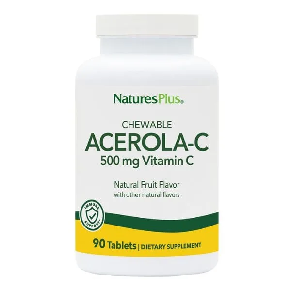 Nature's Plus Chewable Acerola-C Complex 500 mg w/bioflavonoids 90 chewable tabs