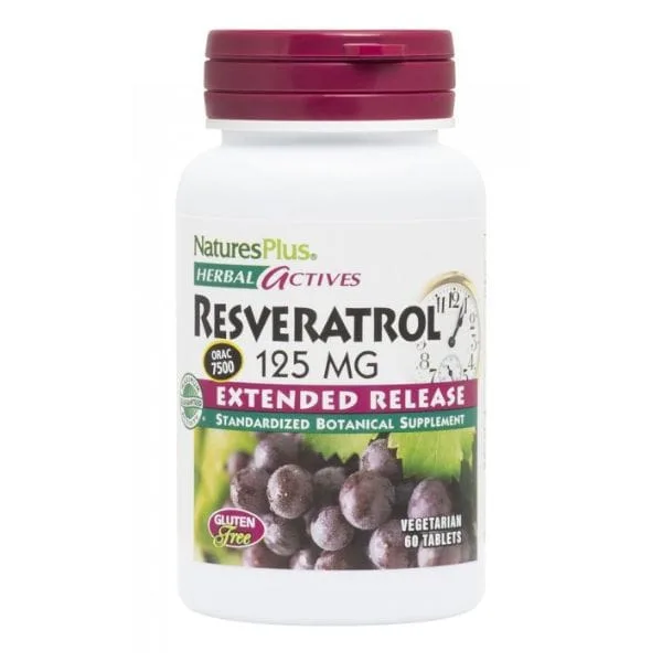 Nature's Plus Resveratrol 125 mg Extended Release 60 tabs