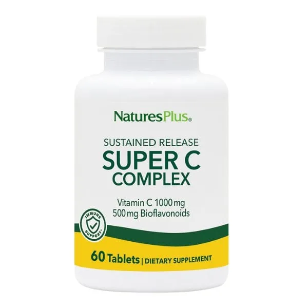 Nature's Plus Super C Complex Vitamin C 1000 mg with 500 mg Bioflavonoids 60 tabs