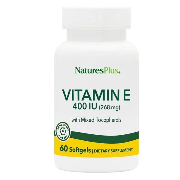 Nature's Plus Vitamin E 400 IU mixed Tocopherol 60 softgels
